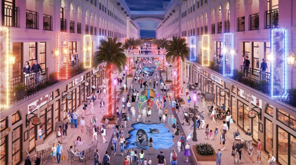 Phối cảnh tuyến phố dạo bộ trong khuôn viên dự án D – One